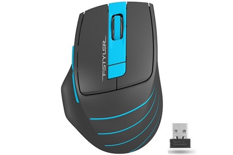 Mouse wireless Gaming optic A4Tech Fstyler Negru/Albastru, FG30 Blue imagine noua